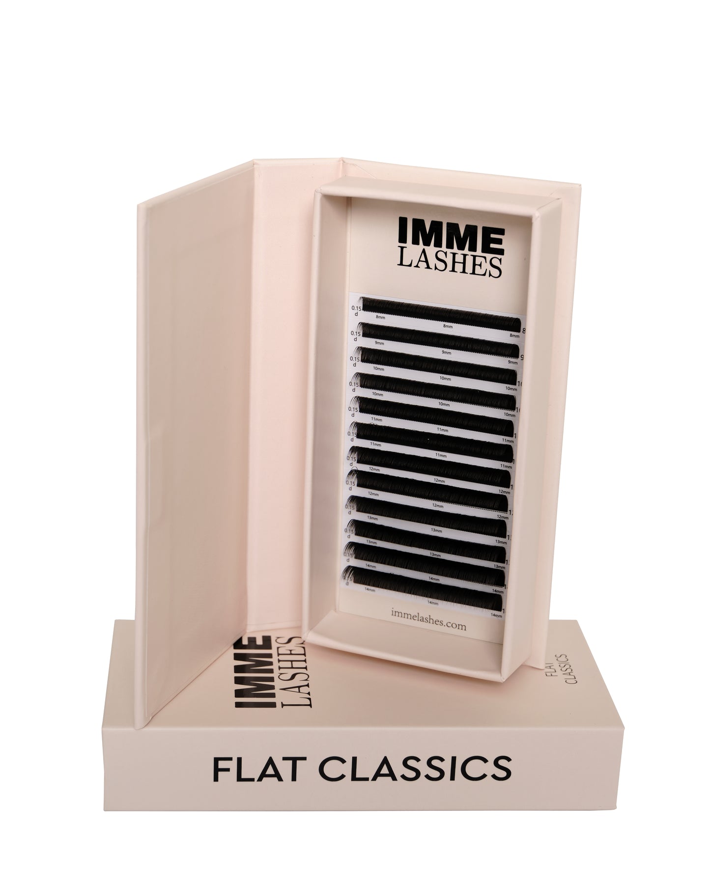 Svarte flate klassiske vipper / 0,15 mix 8-14mm